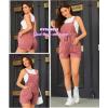 imageOYOANGLE Womens Maternity Button Sleeveless Drawstring High Waist Short Overall Casual Romper with PocketDusty Pink
