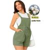 imageOYOANGLE Womens Maternity Button Sleeveless Drawstring High Waist Short Overall Casual Romper with PocketGreen