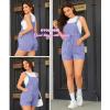 imageOYOANGLE Womens Maternity Button Sleeveless Drawstring High Waist Short Overall Casual Romper with PocketPurple Solid