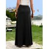 imageOYOANGLE Womens Maternity High Waist A Line Flared Swing Pregnancy Long Maxi SkirtBlack