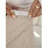 imageOYOANGLE Womens Maternity High Waist Long Maxi Skirt Casual Solid Adjustable SkirtsApricot