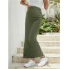 imageOYOANGLE Womens Maternity High Waist Long Maxi Skirt Casual Solid Adjustable SkirtsArmy Green