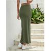 imageOYOANGLE Womens Maternity High Waist Long Maxi Skirt Casual Solid Adjustable SkirtsArmy Green