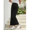 imageOYOANGLE Womens Maternity High Waist Long Maxi Skirt Casual Solid Adjustable SkirtsBlack