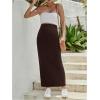 imageOYOANGLE Womens Maternity High Waist Long Maxi Skirt Casual Solid Adjustable SkirtsChocolate Brown