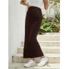 imageOYOANGLE Womens Maternity High Waist Long Maxi Skirt Casual Solid Adjustable SkirtsChocolate Brown