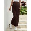 imageOYOANGLE Womens Maternity High Waist Long Maxi Skirt Casual Solid Adjustable SkirtsChocolate Brown