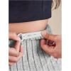 imageOYOANGLE Womens Maternity High Waist Long Maxi Skirt Casual Solid Adjustable SkirtsGrey