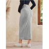imageOYOANGLE Womens Maternity High Waist Long Maxi Skirt Casual Solid Adjustable SkirtsGrey