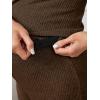 imageOYOANGLE Womens Maternity Lounge Set 2 Piece Ribbed Knit Short Sleeve Top and Pants Pajama Set SleepwearBrown