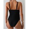 imageOYOANGLE Womens Maternity One Piece Swimsuits Cut Out Spaghetti Strap Pregnancy Bathing Suits SwimwearBlack and White
