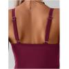 imageOYOANGLE Womens Maternity One Piece Swimsuits Cut Out Spaghetti Strap Pregnancy Bathing Suits SwimwearBurgundy
