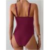 imageOYOANGLE Womens Maternity One Piece Swimsuits Cut Out Spaghetti Strap Pregnancy Bathing Suits SwimwearBurgundy