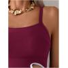 imageOYOANGLE Womens Maternity One Piece Swimsuits Cut Out Spaghetti Strap Pregnancy Bathing Suits SwimwearBurgundy