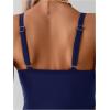 imageOYOANGLE Womens Maternity One Piece Swimsuits Cut Out Spaghetti Strap Pregnancy Bathing Suits SwimwearDark Blue