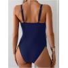 imageOYOANGLE Womens Maternity One Piece Swimsuits Cut Out Spaghetti Strap Pregnancy Bathing Suits SwimwearDark Blue