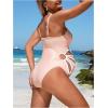 imageOYOANGLE Womens Maternity One Piece Swimsuits Cut Out Spaghetti Strap Pregnancy Bathing Suits SwimwearDusty Pink