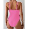 imageOYOANGLE Womens Maternity One Piece Swimsuits Cut Out Spaghetti Strap Pregnancy Bathing Suits SwimwearPink