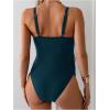 imageOYOANGLE Womens Maternity One Piece Swimsuits Cut Out Spaghetti Strap Pregnancy Bathing Suits SwimwearTeal Blue