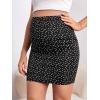 imageOYOANGLE Womens Maternity Over The Belly High Waist Pregnancy Bodycon Short Pencil SkirtBlack