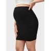 imageOYOANGLE Womens Maternity Over The Belly High Waist Pregnancy Bodycon Short Pencil SkirtBlack Solid