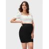 imageOYOANGLE Womens Maternity Over The Belly High Waist Pregnancy Bodycon Short Pencil SkirtBlack Solid