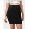 imageOYOANGLE Womens Maternity Over The Belly High Waist Pregnancy Bodycon Short Pencil SkirtBlack Solid