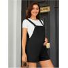 imageOYOANGLE Womens Maternity Overall Shorts Tie Knot Strap Short Romper Jumpsuit with One PocketsBlack Plain