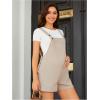 imageOYOANGLE Womens Maternity Overall Shorts Tie Knot Strap Short Romper Jumpsuit with One PocketsKhaki Solid