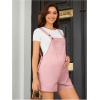 imageOYOANGLE Womens Maternity Overall Shorts Tie Knot Strap Short Romper Jumpsuit with One PocketsLight Pink