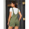 imageOYOANGLE Womens Maternity Overall Shorts Tie Knot Strap Short Romper Jumpsuit with One PocketsSolid Army Green