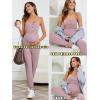 imageOYOANGLE Womens Maternity Ribbed Knit Cami Jumpsuit Button Spaghetti Strap Pregnancy Romper with PocketsBurgundy
