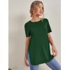 imageOYOANGLE Womens Maternity Shirts Split Hem Short Sleeve Loose Tunic Tops Tee Casual Pregnancy ClothesDark Green