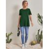 imageOYOANGLE Womens Maternity Shirts Split Hem Short Sleeve Loose Tunic Tops Tee Casual Pregnancy ClothesDark Green