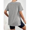 imageOYOANGLE Womens Maternity Shirts Split Hem Short Sleeve Loose Tunic Tops Tee Casual Pregnancy ClothesDark Grey