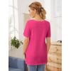 imageOYOANGLE Womens Maternity Shirts Split Hem Short Sleeve Loose Tunic Tops Tee Casual Pregnancy ClothesHot Pink