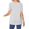 imageOYOANGLE Womens Maternity Shirts Split Hem Short Sleeve Loose Tunic Tops Tee Casual Pregnancy ClothesLight Grey