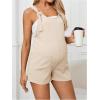 imageOYOANGLE Womens Maternity Tie Knot Wide Strap Suspender Overall Shorts Jumpsuit Sleeveless Romper with PocketApricot