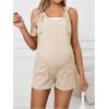 imageOYOANGLE Womens Maternity Tie Knot Wide Strap Suspender Overall Shorts Jumpsuit Sleeveless Romper with PocketApricot