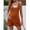 imageOYOANGLE Womens Maternity Tie Knot Wide Strap Suspender Overall Shorts Jumpsuit Sleeveless Romper with PocketRedwood
