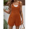 imageOYOANGLE Womens Maternity Tie Knot Wide Strap Suspender Overall Shorts Jumpsuit Sleeveless Romper with PocketRedwood