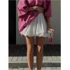 imageOYOANGLE Womens Plus Size Bubble Mini Skirts Elastic Waist Ruffle Hem Casual Y2k Puffy Short SkirtWhite