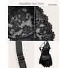 imageOYOANGLE Womens Plus Size Cut Out Tie Back Halter Lace Teddy Romper Bodysuit LingerieBlack