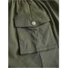 imageOYOANGLE Womens Plus Size Drawstring Elastic Waist Cargo Skirt Flap Pocket Skirts StreetwearArmy Green