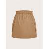 imageOYOANGLE Womens Plus Size Drawstring Elastic Waist Cargo Skirt Flap Pocket Skirts StreetwearKhaki