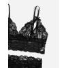 imageOYOANGLE Womens Plus Size Floral Lace Spaghetti Strap Cut Out Bra and Panty Two Piece Lingerie SetBlack