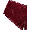 imageOYOANGLE Womens Plus Size Floral Lace Spaghetti Strap Cut Out Bra and Panty Two Piece Lingerie SetCrimson
