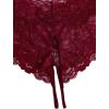 imageOYOANGLE Womens Plus Size Floral Lace Spaghetti Strap Cut Out Bra and Panty Two Piece Lingerie SetCrimson