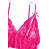 imageOYOANGLE Womens Plus Size Floral Lace Spaghetti Strap Cut Out Bra and Panty Two Piece Lingerie SetHot Pink