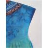 imageOYOANGLE Womens Plus Size Graphic Print Beach Coverups V Neck Short Sleeve Cover Up Maxi Dress SwimwearBlue